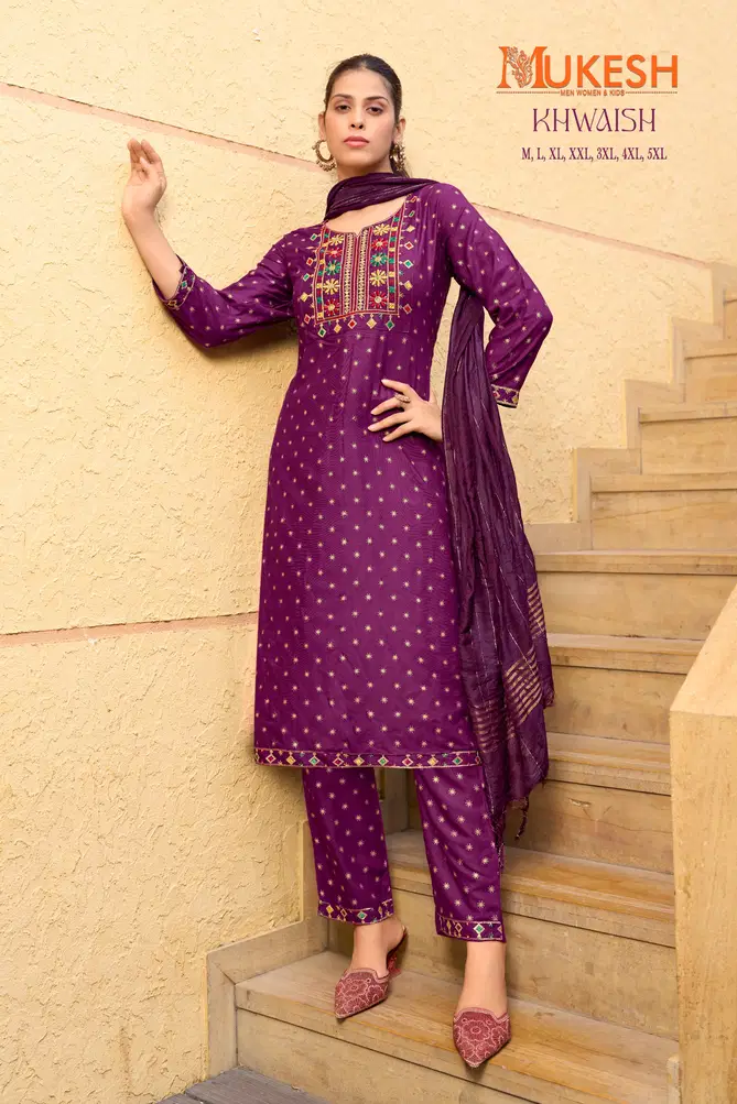 Khwaish By Banwery Rayon Embroidery Printed Kurti With Bottom Dupatta wholesale Shop In Surat